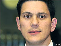The British foreign secretary David Miliband 