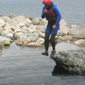 About to take the plunge - Darryl filming for the BBC series - 'Off the Beaten Track'