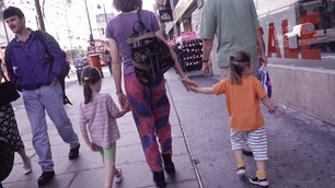 Crowded pavement