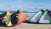 Kite surfers on beach at Fraserburgh