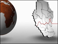 خارطة السودان وقد بدت فيها حدود الجنوب