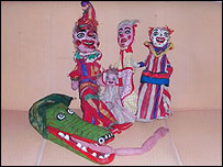 Puppets belonging to Frank Edmonds who was Weymouth's Punch and Judy man for 50 years.