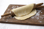 Pastry on a rolling pin