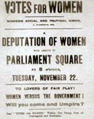 Victorian poster entitled 'Votes for women' publicising a demonstration rally