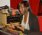 Denise on the mic